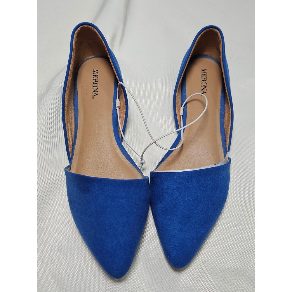 Merona Blue‎ Poppy D Orsay Pointed Toe Flats Shoes Women's Size 5.5